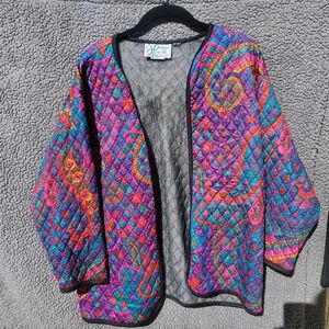 Colorful Quilted Vintage Cardigan